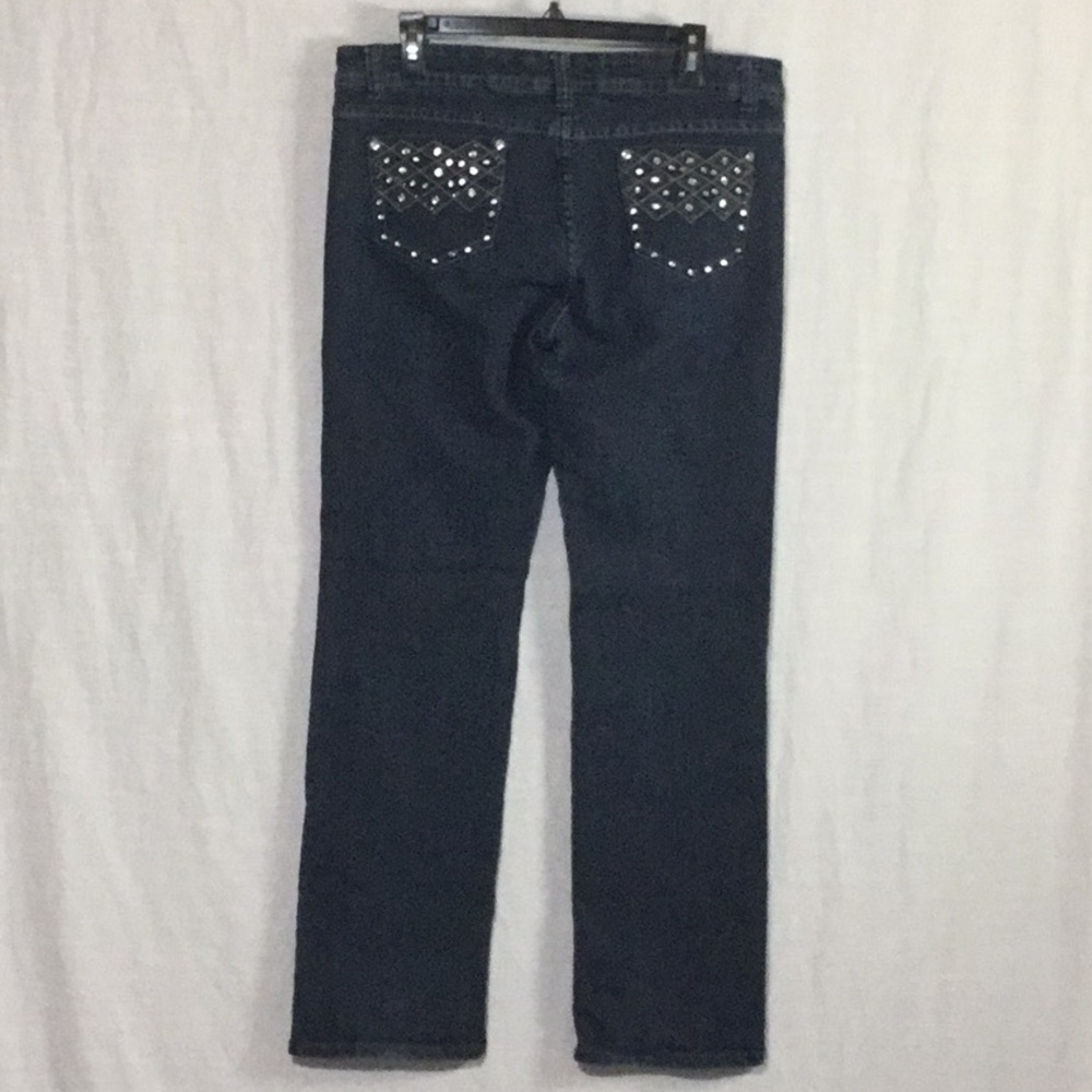 JZ 230 Dark Denim Jeans w/Clear Rhinestones​